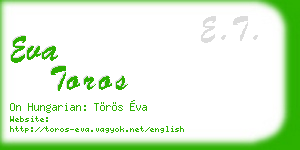 eva toros business card